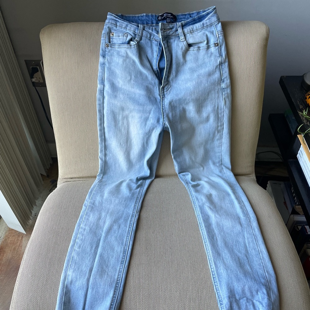 MISSGUIDED Light blue denim skinny jeans (high waisted)